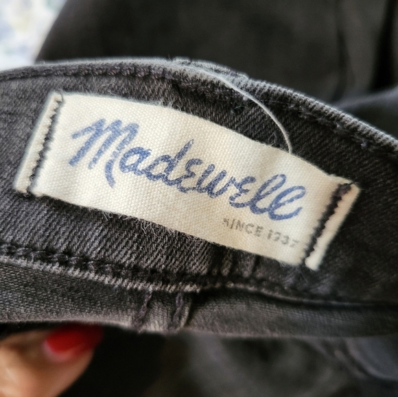 Madewell Women's Black Quilted. Zip Moto  High Rise 27 Jeans - Picture 5 of 16